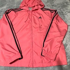 Adidas women Pink Hooded Jacket